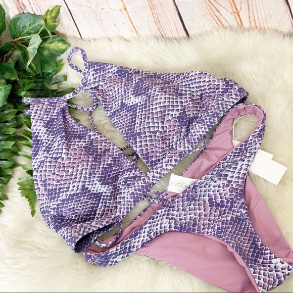 BSwim Coastal Boa Waterfall Snake High Neck Bikini - Picture 4 of 10